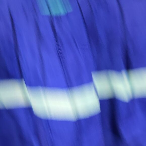 Tommy Hilfiger Royal Blue Striped Sleeveless Blouse Button Down Satin Sheen Top - Picture 9 of 9